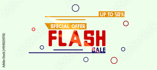 Flash sale special offer discount vector banner.