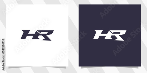letter hr rh logo design