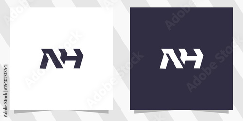letter nh hn logo design