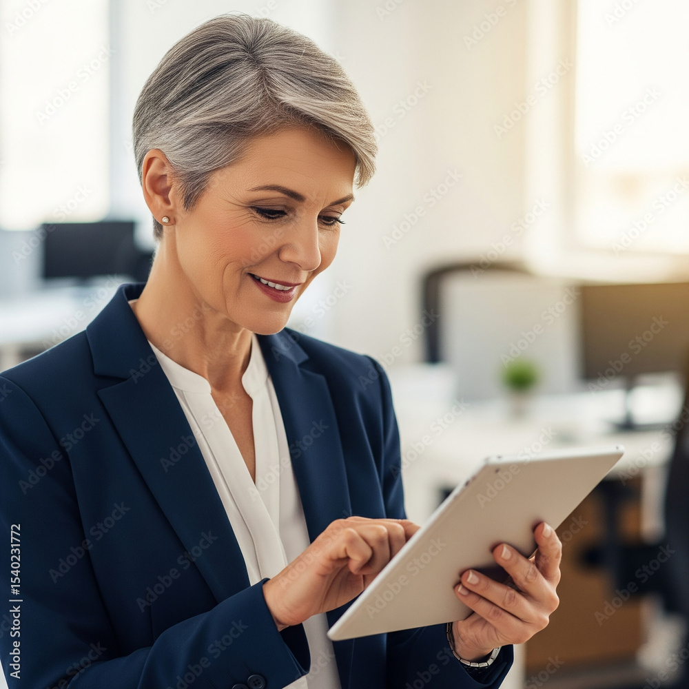 portrait of a young businesswoman. business woman working on tab in office. older female executive manager leader holding pad digital tablet at work looking at pad. portrait of a young businesswoman. business woman working on tab in office. older female executive manager leader holding pad digital tablet at work looking at pad.