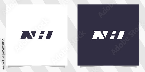 letter nh hn logo design