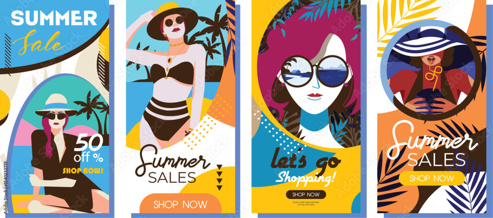 Obraz premium Summer sale banners and flyer vector.