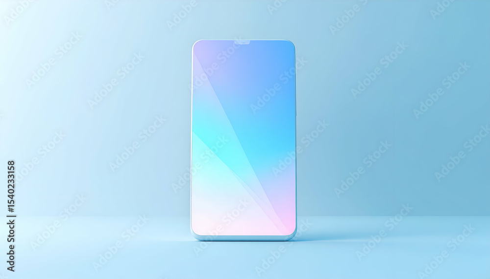 Pastel Smartphone Mockup on Light Blue Background Pastel Smartphone Mockup on Light Blue Background