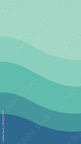 Abstract layered waves in shades of turquoise and blue background design