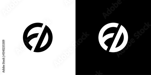 minimalist design logo fd ed letter