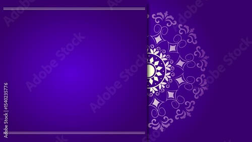 Purple Background With Mandala Rotating. Best For Indian Wedding Invitation Cards