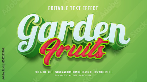 garden fruits editable text effect