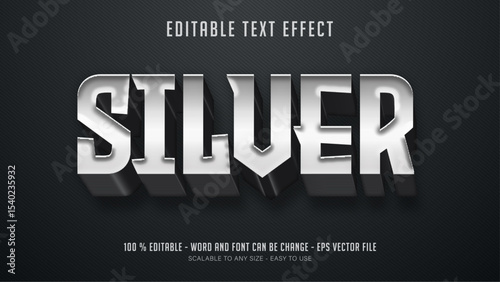 silver editable text effect