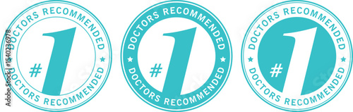 number one doctors recommended badge icons in teal color showing trusted product quality	