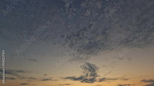 fast timelapse of sunrise with rare fluffy clouds