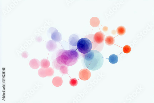 Abstract clustering diagram in machine learning for data analysis and visualization