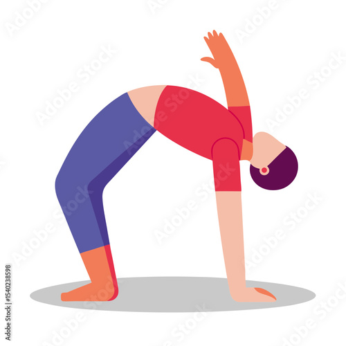 Illustration of a woman doing a Wheel Pose in Yoga Practice
