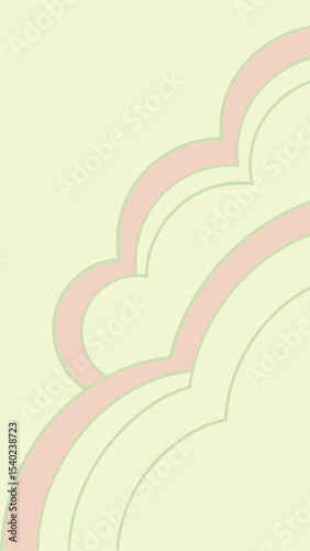Abstract pastel shapes and lines seamlessly integrated over a clear background