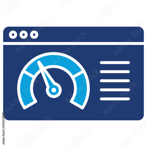 Smart Meter Flat Blue Icon