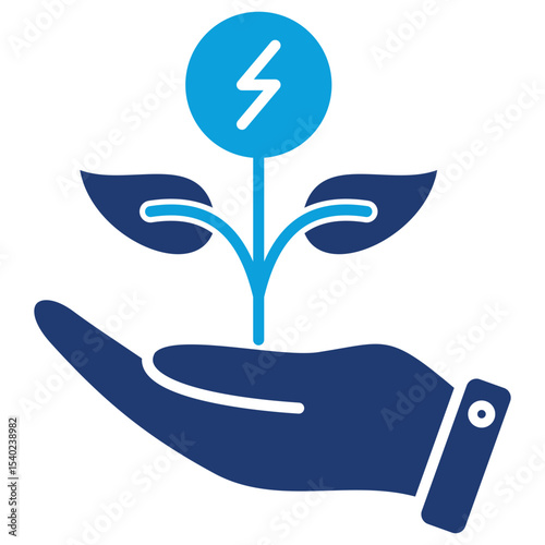 Energy Harvesting Flat Blue Icon