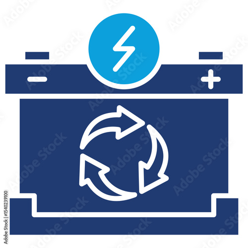 Energy Storage Flat Blue Icon