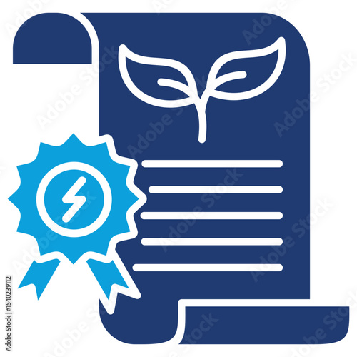 Certificate Flat Blue Icon