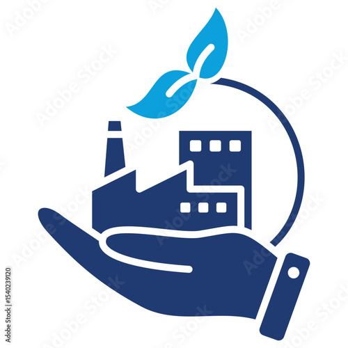 Factory Flat Blue Icon