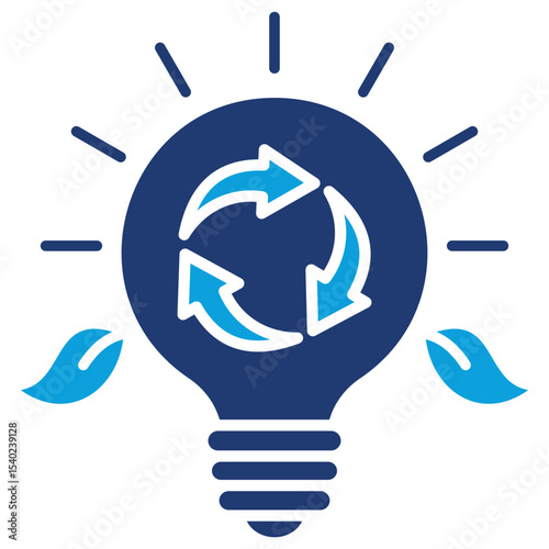 Eco Bulb Flat Blue Icon