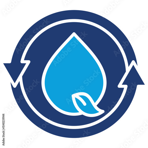 Water Management Flat Blue Icon