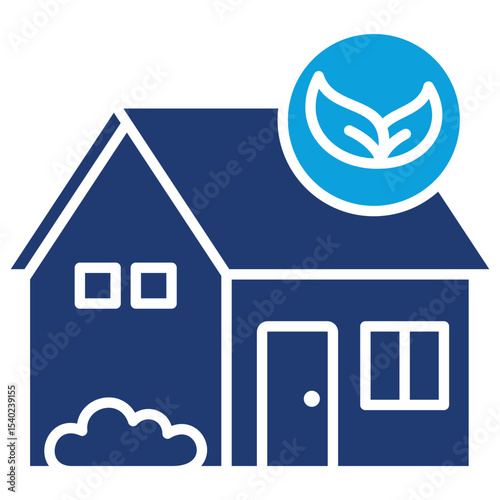 Green House Flat Blue Icon