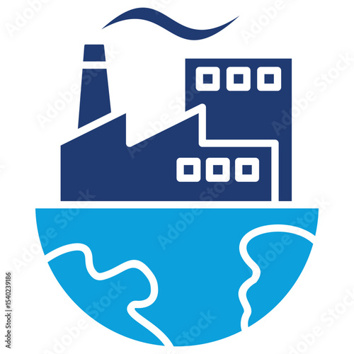 Green Industry Flat Blue Icon