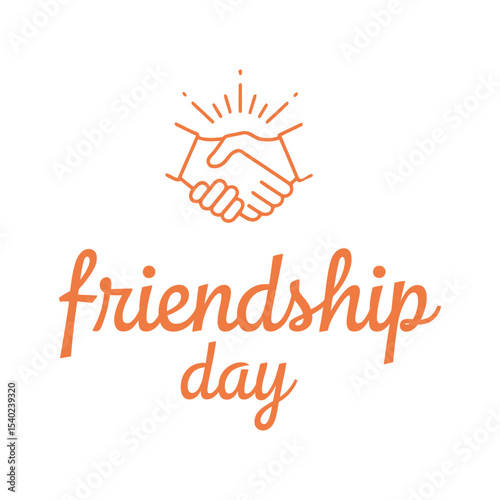 Friendship Day Handshake Icon and Text for Strong Bonds.