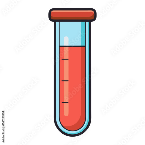 Illustration of a science laboratory test tube containing a red liquid