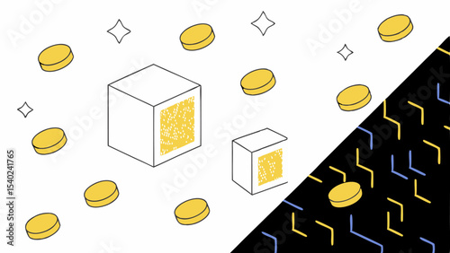 Abstract Cryptocurrency Mining Concept