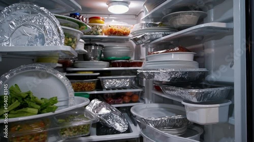 Organizing a cluttered refrigerator for better food storage and accessibility