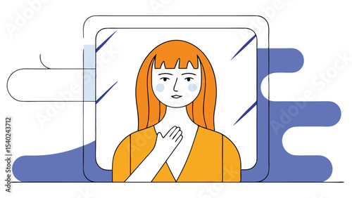 Woman Reflecting in Mirror, Self-Care, Inner Peace