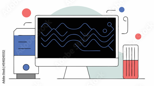 Data Visualization and Server Room Illustration