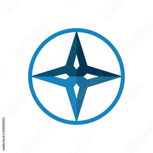 Geometric Star in Circle Icon.