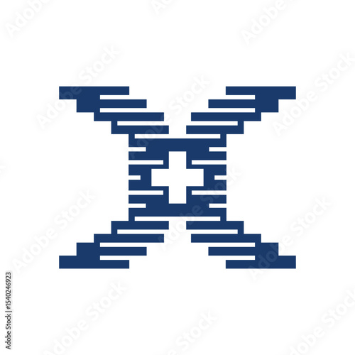 letter X pixel cursor vector illustration