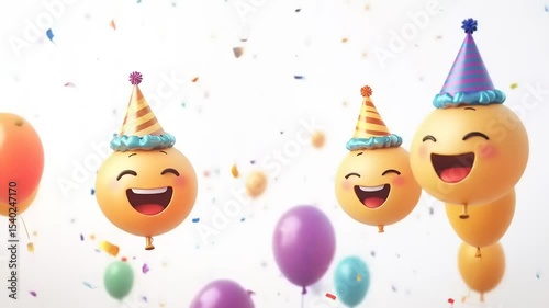 Happy Emojis Balloon Party.