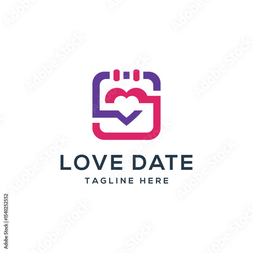 love dating logo design creative social media app concept dating site business love relationship date