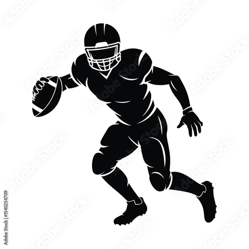 American Football Player Silhouette Vector Graphic