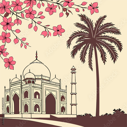 taj mahal vector