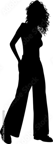 Silhouette Stroll: A striking silhouette of a woman in a graceful stride. The high-contrast image emphasizes the figure's elegant form, capturing the essence of confident movement.