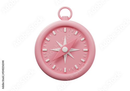 Isolated Compass with Pink Details