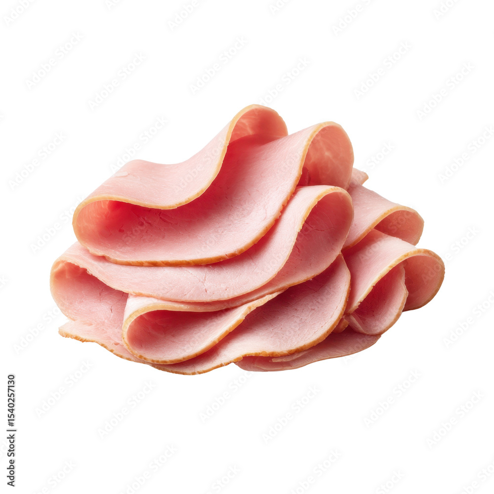 Slices of Delicious Lean Ham Stacked on Black Background for Culinary and Food Photography Use Transparent background or png Slices of Delicious Lean Ham Stacked on Black Background for Culinary and Food Photography Use Transparent background or png
