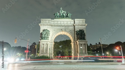 Brooklyn Grand Army Plaza Night Timelapse Video