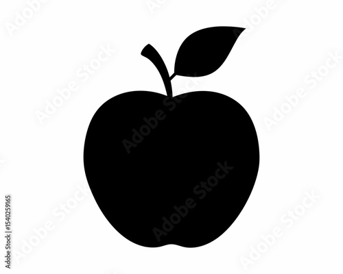 Apple icon silhouette vector, Apple clipart
