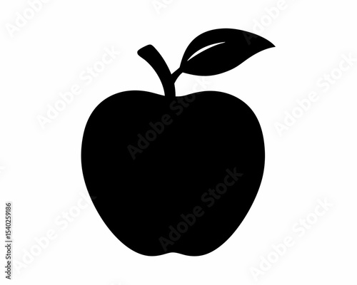 Apple icon silhouette vector, Apple clipart