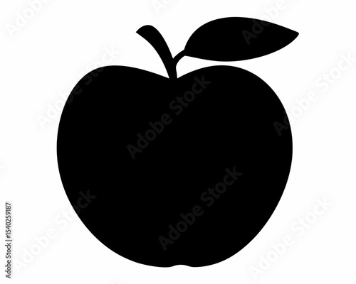 Apple icon silhouette vector, Apple clipart