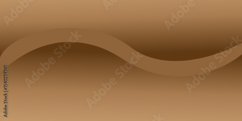 Abstract brown background with golden waves and gradient vector design