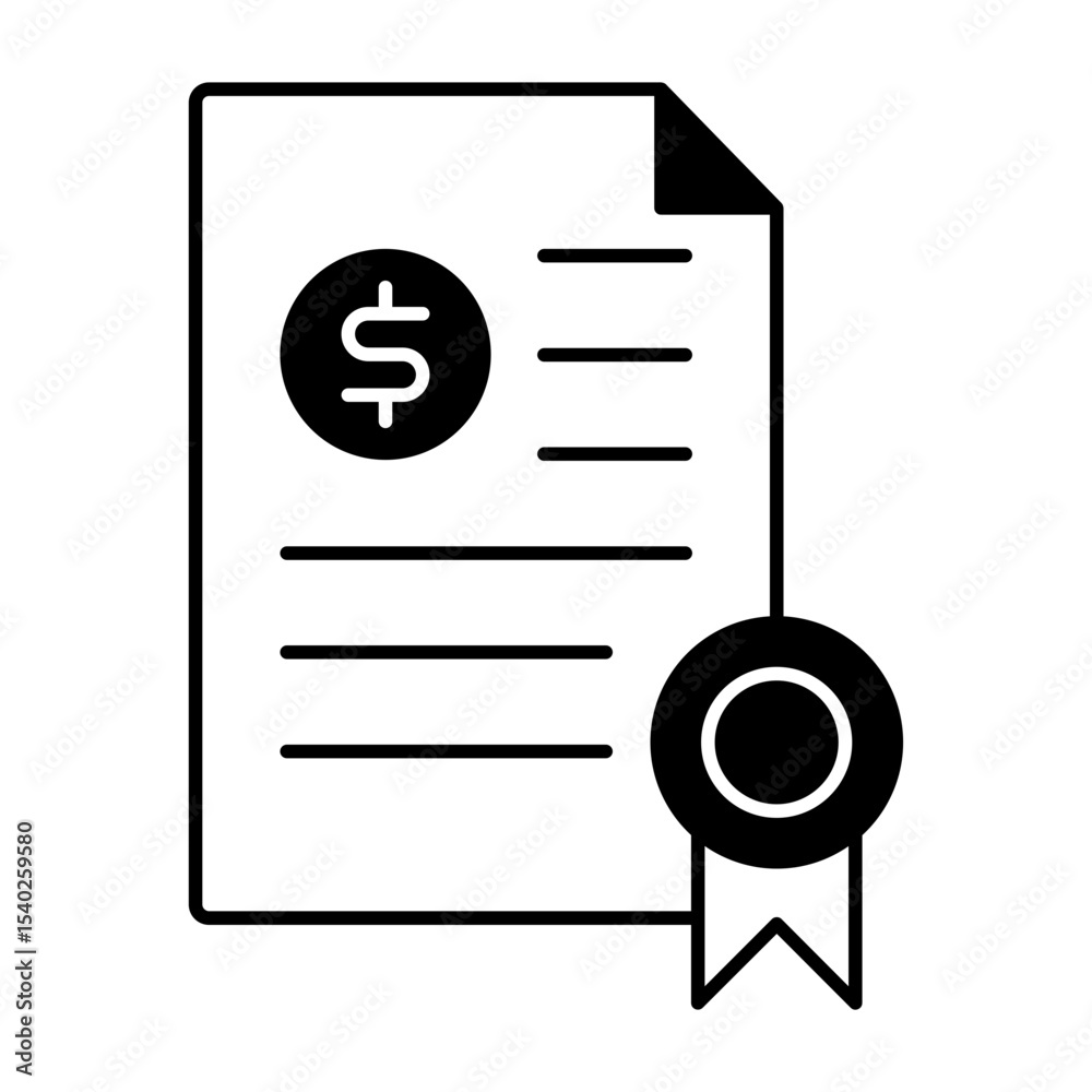 Fototapeta premium Bill black icon