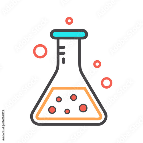 Beaker on transparent background for web and graphic design