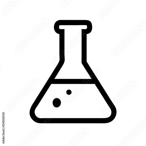 Erlenmeyer flask on transparent background for web and graphic design