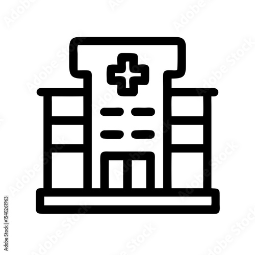 Healthcare facility on transparent background for web and graphic design